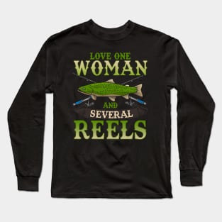 Fishing Love One Woman And Several Reels Fisherman Long Sleeve T-Shirt